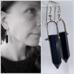 Star Stone Crystal Point Statement Earrings / Solid Sterling Silver / Sparkling Star Stone Points