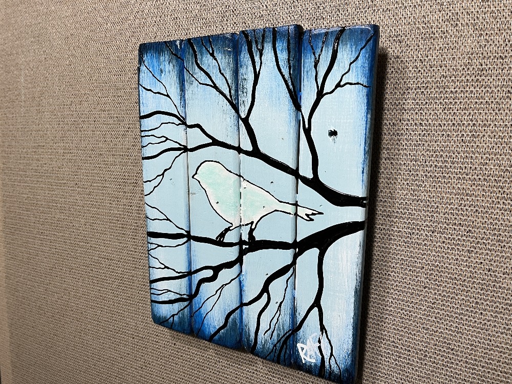 Ephemeral Elation By Artist Rafi Perez Original Art On Reclaimed Wood 10X12 - Image 4