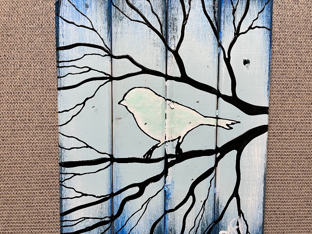 Ephemeral Elation By Artist Rafi Perez Original Art On Reclaimed Wood 10X12 - Image 5