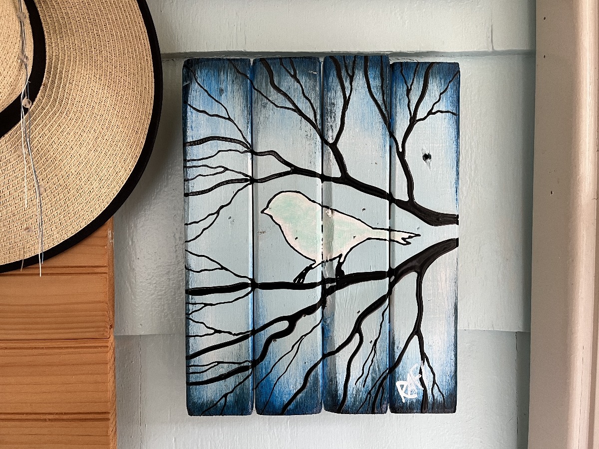 Ephemeral Elation By Artist Rafi Perez Original Art On Reclaimed Wood 10X12 - Image 6