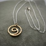 Gratitude Symbol Necklace / Solid 14k Gold Gratitude Spiral / Solid Sterling Silver Chain