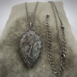 Tree Of Life Necklace / Solid Antiqued Sterling Silver / Moss Agate / "Forest Deep"