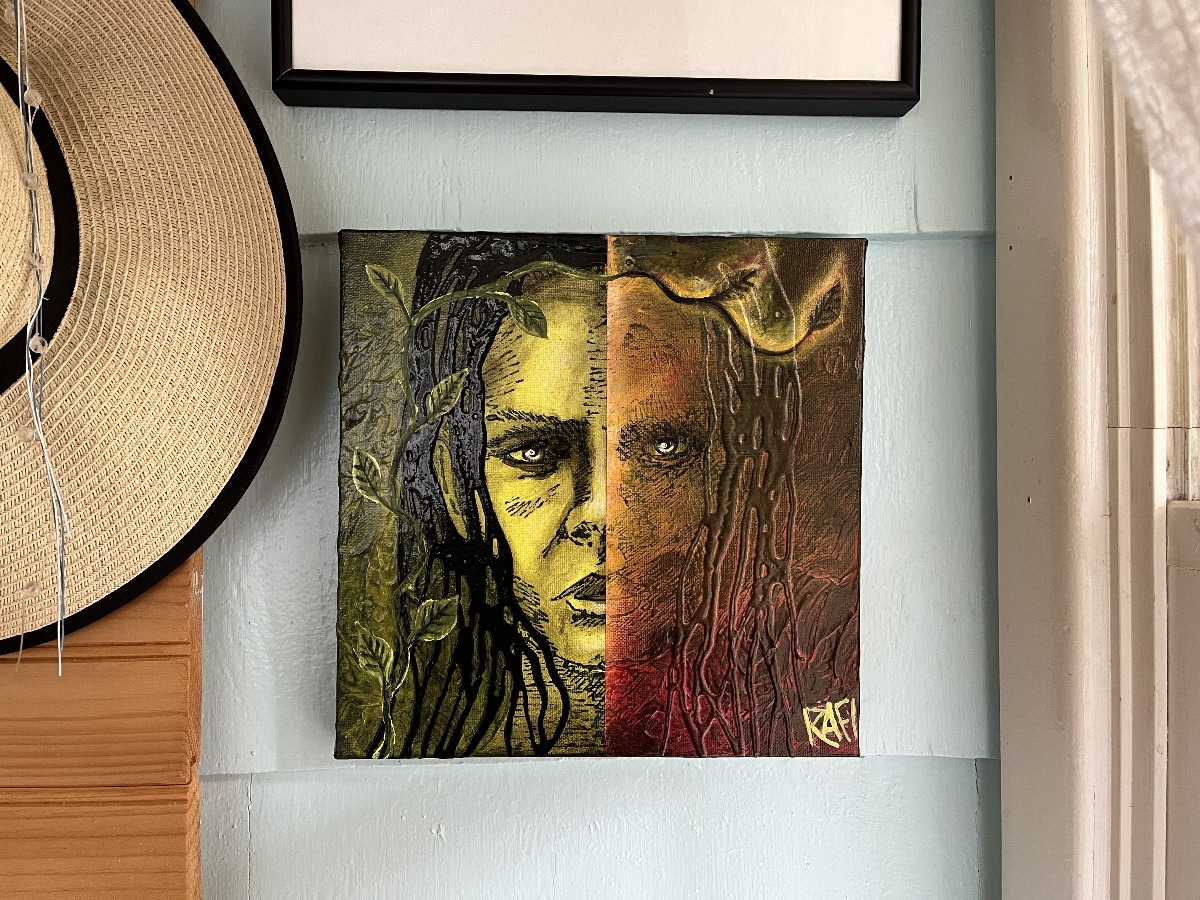 From The Ashes By Artist Rafi Perez Original Art On Gallery Wrapped Canvas 10X10