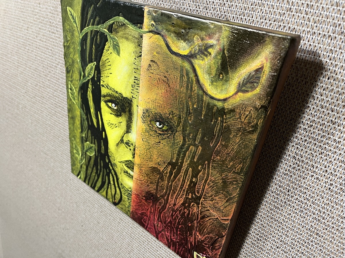 From The Ashes By Artist Rafi Perez Original Art On Gallery Wrapped Canvas 10X10 - Image 4
