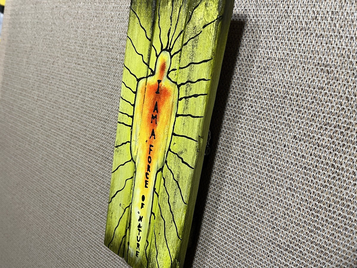 I Am A Force Of Nature By Artist Rafi Perez Original Art On Reclaimed Wood 11X4 - Image 4