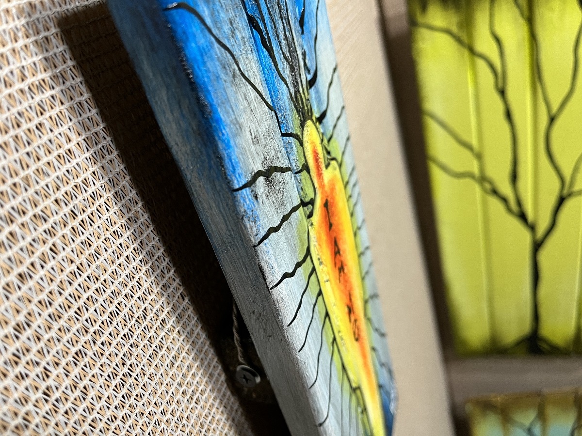 I Am Me By Artist Rafi Perez Original Art On Reclaimed Wood 11X4 - Image 7