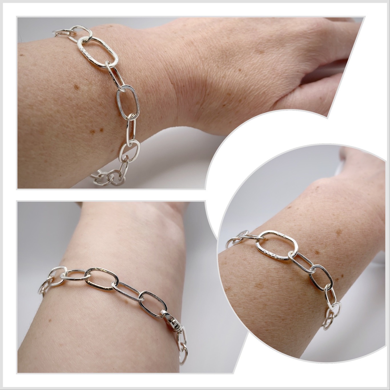 Paperclip Message Link Bracelet / Solid Sterling Silver / Custom Sized / Men's Women's Link Bracelet - Image 9