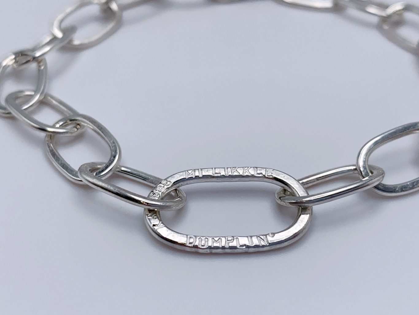 Paperclip Message Link Bracelet / Solid Sterling Silver / Custom Sized / Men's Women's Link Bracelet - Image 4