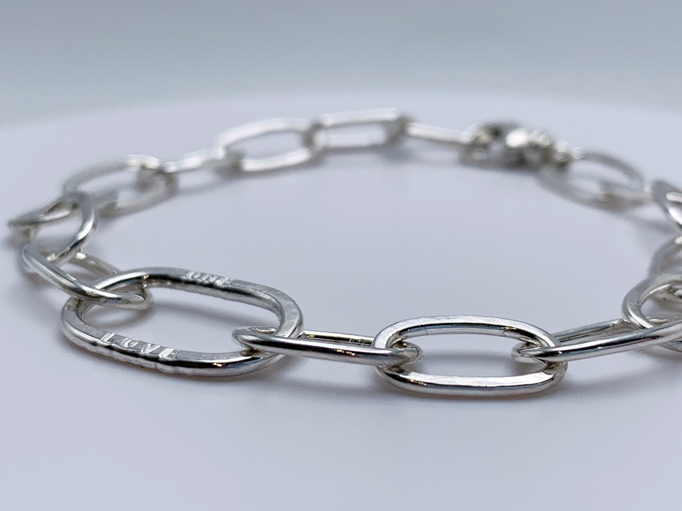Paperclip Message Link Bracelet / Solid Sterling Silver / Custom Sized / Men's Women's Link Bracelet - Image 6