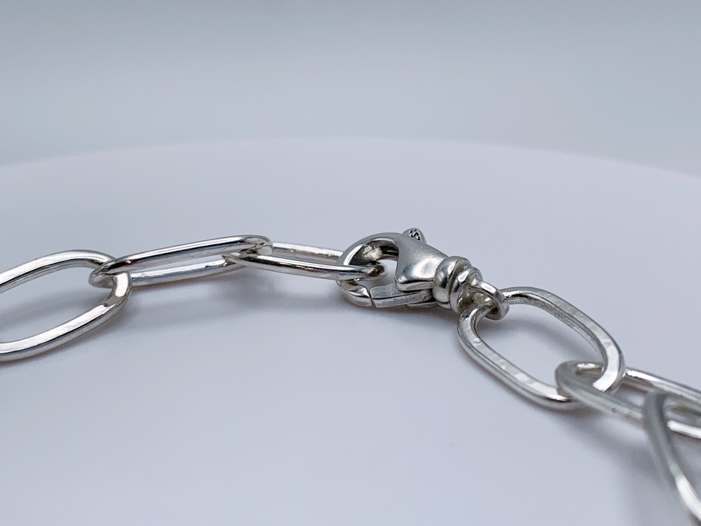 Paperclip Message Link Bracelet / Solid Sterling Silver / Custom Sized / Men's Women's Link Bracelet - Image 7