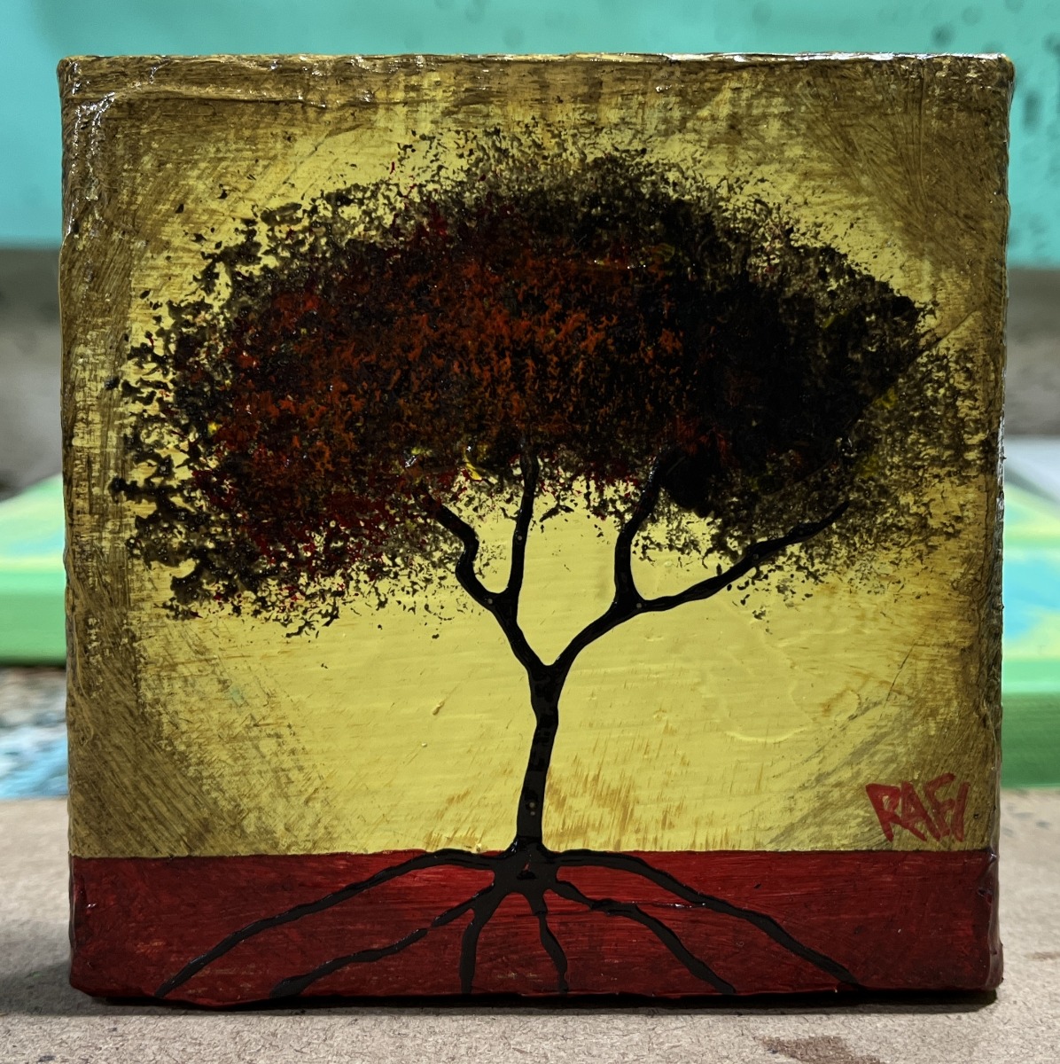Seasonal JOY No. 4 Tree Paintings Mixed Medium On Canvas 4 Piece By Artist Rafi Perez 4X4 - Image 7