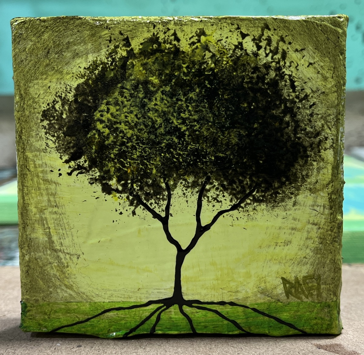 Seasonal JOY No. 6 Tree Paintings Mixed Medium On Canvas 4 Piece By Artist Rafi Perez 4X4 - Image 5