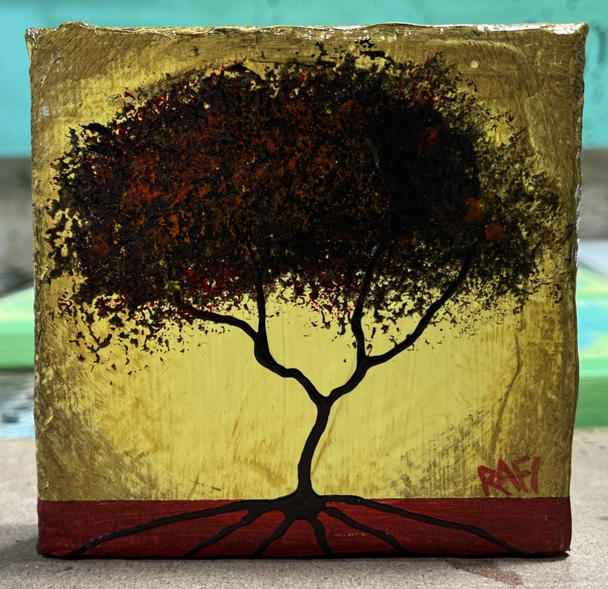 Seasonal JOY No. 6 Tree Paintings Mixed Medium On Canvas 4 Piece By Artist Rafi Perez 4X4 - Image 7