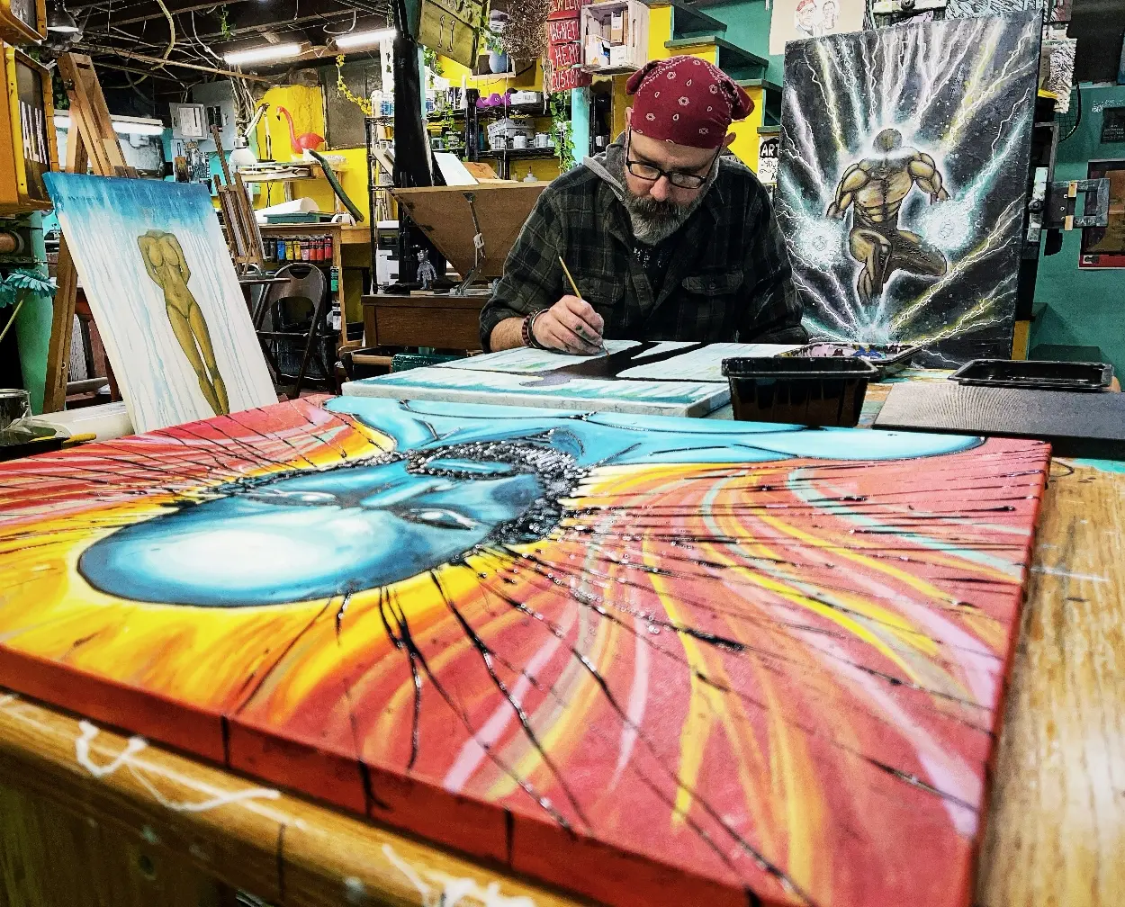 Awakening: A Journey Within Wall Art By Artist Rafi Perez Mixed Medium On Canvas 24x30 - Image 6