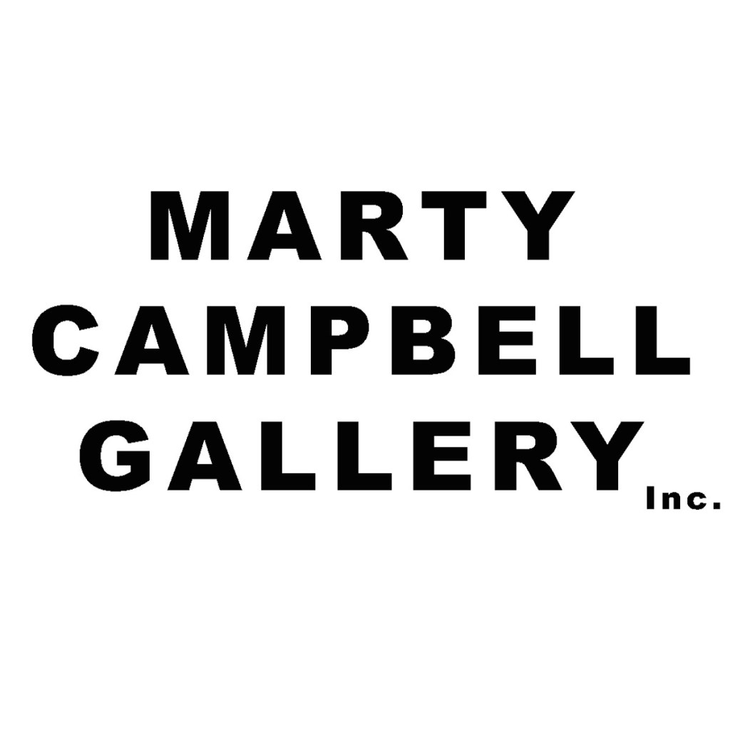 Logo of Marty Campbell Gallery displayed in bold black letters on a white background.