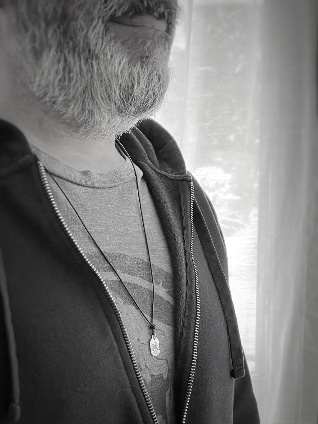 Men's I Love You Necklace / Sign Language / Solid Sterling Silver / Rustic Oval Bullion Shape / Adjustable Leather Cord - Image 10