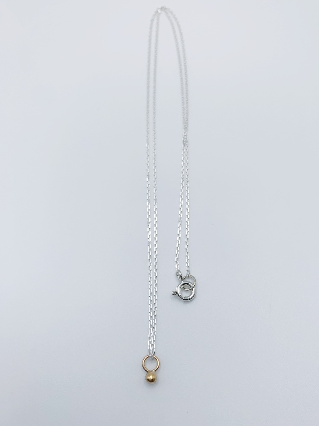 Mustard Seed Charm Necklace / Solid 14k Gold Charm / Solid Sterling Silver Chain / 18 Inches Length - Image 3