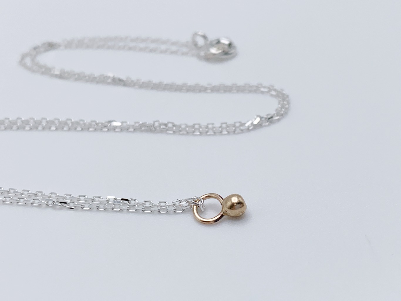 Mustard Seed Charm Necklace / Solid 14k Gold Charm / Solid Sterling Silver Chain / 18 Inches Length - Image 5