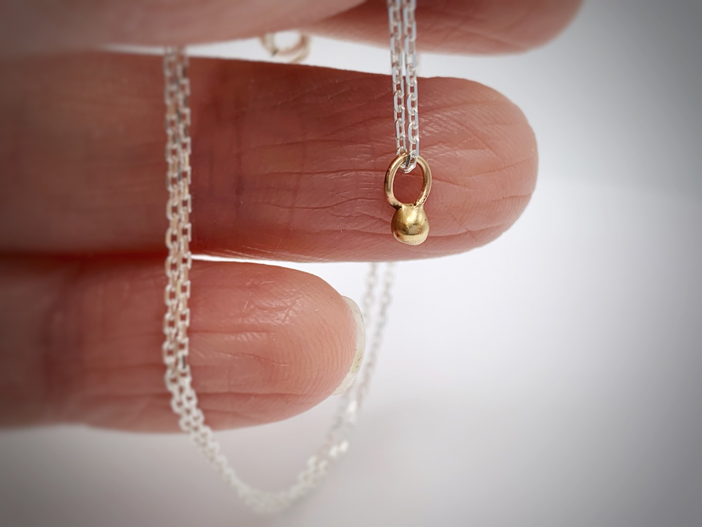 Mustard Seed Charm Necklace / Solid 14k Gold Charm / Solid Sterling Silver Chain / 18 Inches Length - Image 8