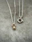 Mustard Seed Charm Necklace / Solid 14k Gold Charm / Solid Sterling Silver Chain / 18 Inches Length