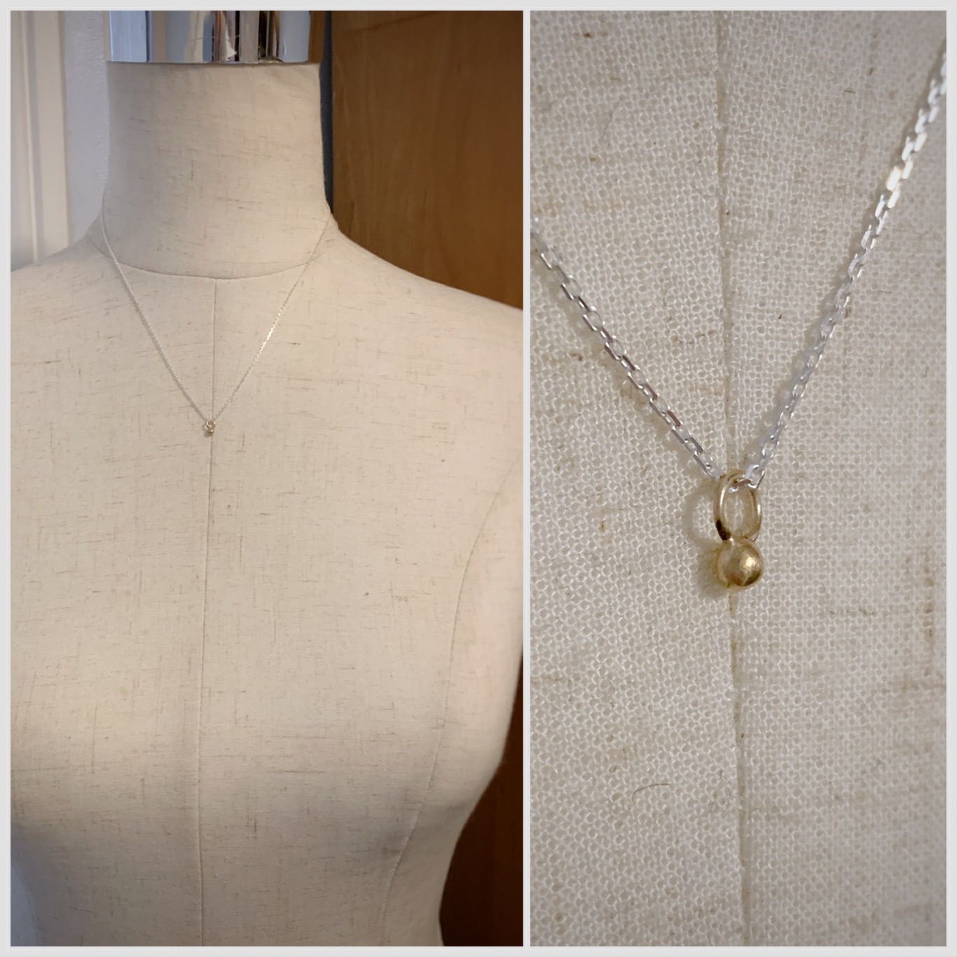 Mustard Seed Charm Necklace / Solid 14k Gold Charm / Solid Sterling Silver Chain / 18 Inches Length - Image 9