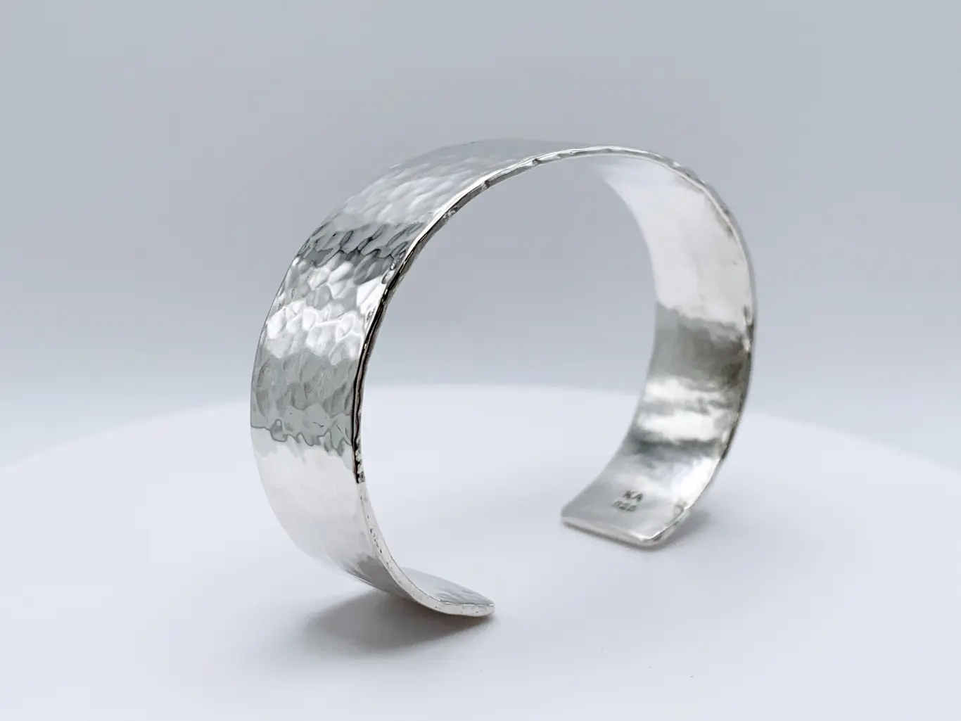 Hammered Silver Cuff Bracelet / Solid Sterling Silver / 11-12mm Width / Custom Sized / Classic Hammered Texture / Men's Women's Cuff - Image 4