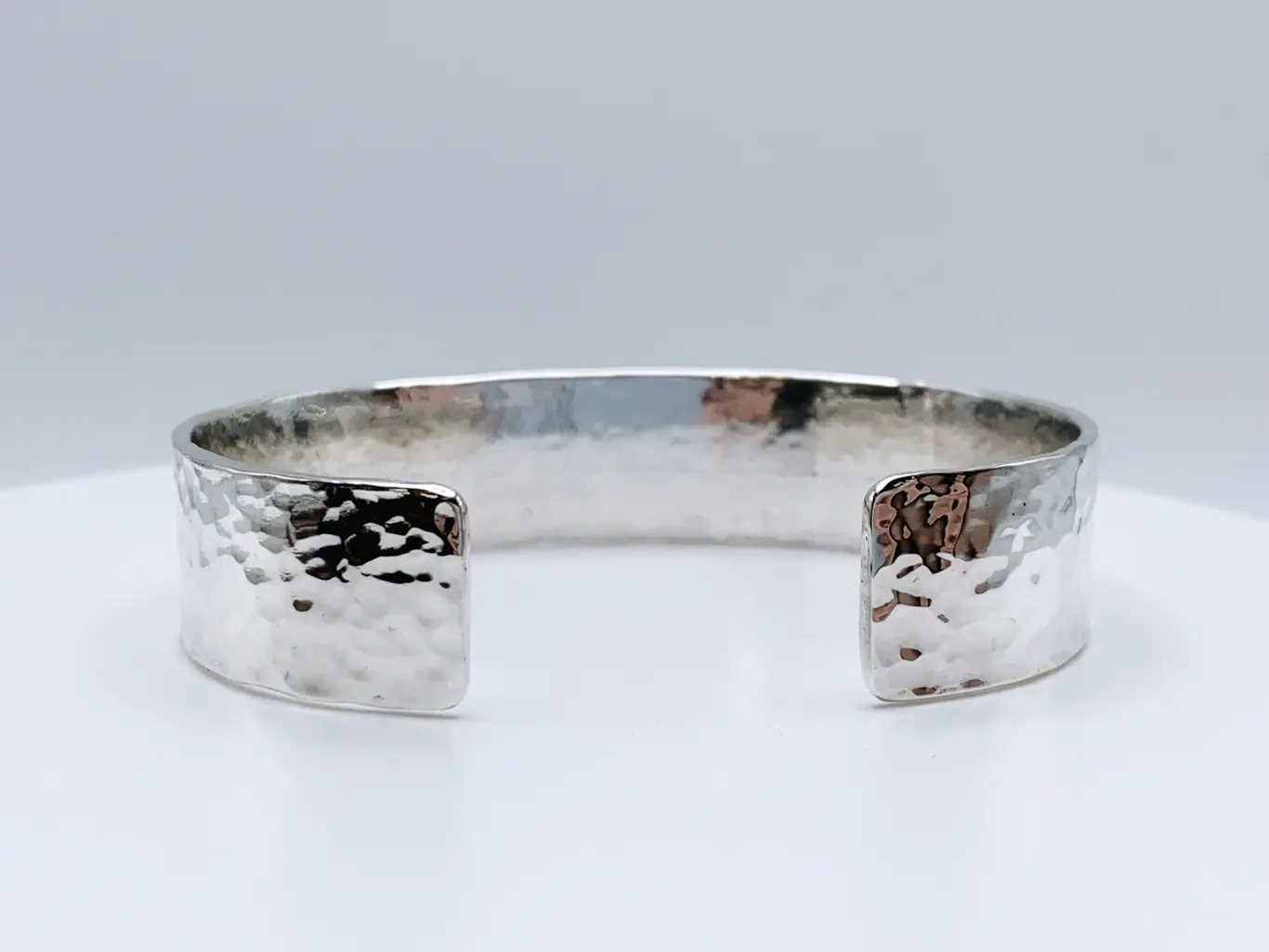 Hammered Silver Cuff Bracelet / Solid Sterling Silver / 11-12mm Width / Custom Sized / Classic Hammered Texture / Men's Women's Cuff - Image 9
