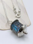 Meditation Wheel Necklace / Solid Sterling Silver / Genuine Labradorite / Fidget Necklace / 24 Inches Length