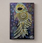 Celestial Voyager Original Painting By Artist Rafi Perez Mixed Medium On Canvas 12X18
