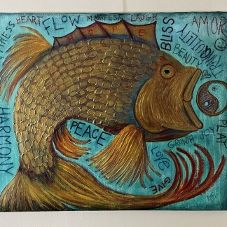 Go With The Flow Mixed Medium on Canvas 24X30 By Artist Rafi Perez