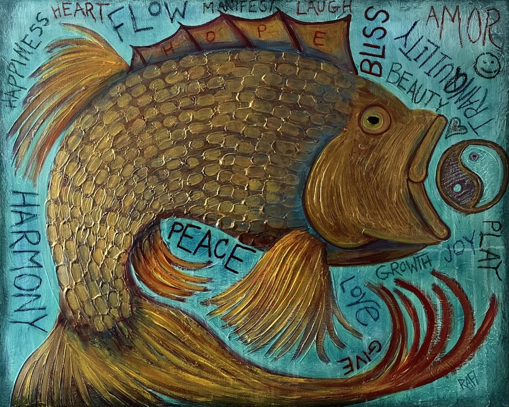 Go With The Flow Mixed Medium on Canvas 24X30 By Artist Rafi Perez - Image 5