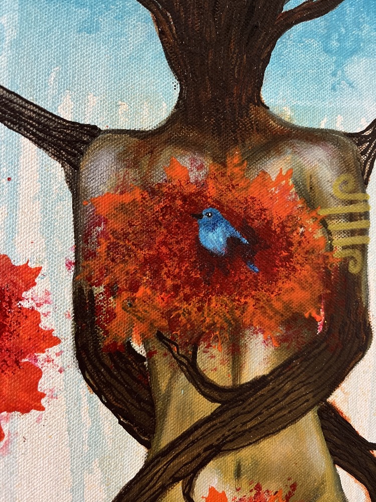 Rooted in Resilience Original Painting By Artist Rafi Perez Mixed Medium On Canvas 18X24 - Image 2