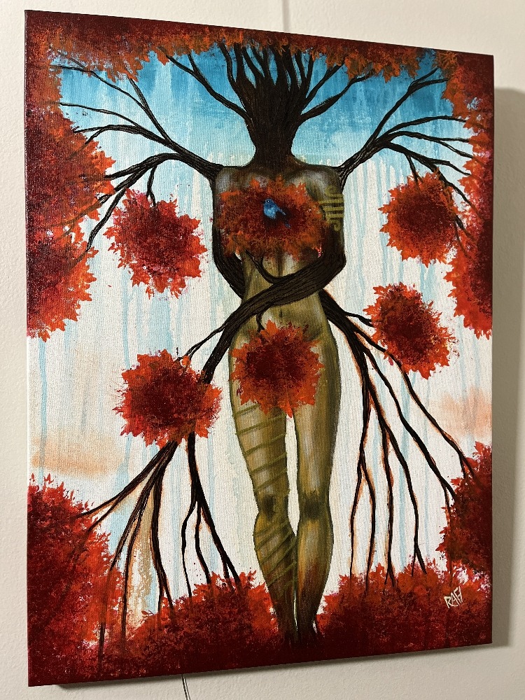 Rooted in Resilience Original Painting By Artist Rafi Perez Mixed Medium On Canvas 18X24 - Image 3