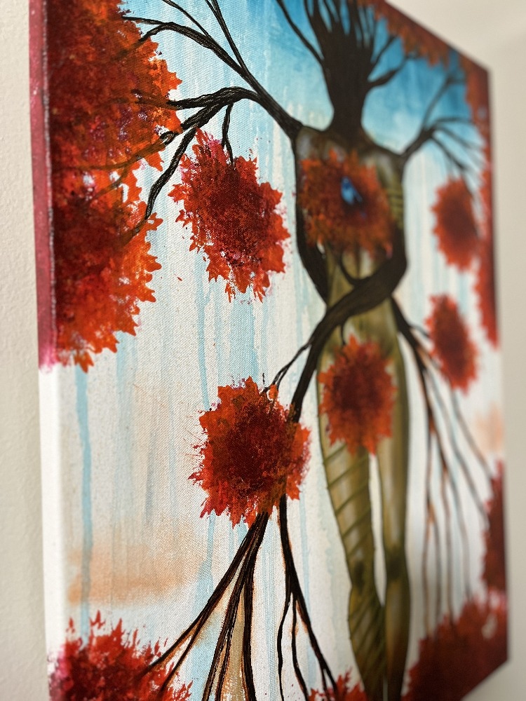 Rooted in Resilience Original Painting By Artist Rafi Perez Mixed Medium On Canvas 18X24 - Image 4