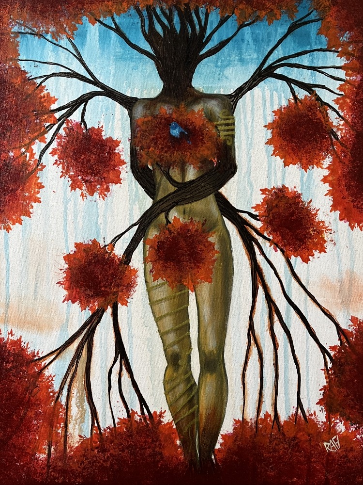 Rooted in Resilience Original Painting By Artist Rafi Perez Mixed Medium On Canvas 18X24 - Image 8