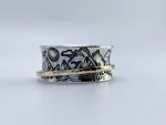 Scenic Route Mountain Spinner Ring / Solid Sterling Silver / Solid 14k Gold /10mm Width / Hammer Forged / Custom Sized / “Night and Day”