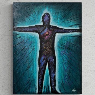 You Are the Universe Original Painting By Artist Rafi Perez And Christopher Doll Mixed Medium On Canvas 18X24