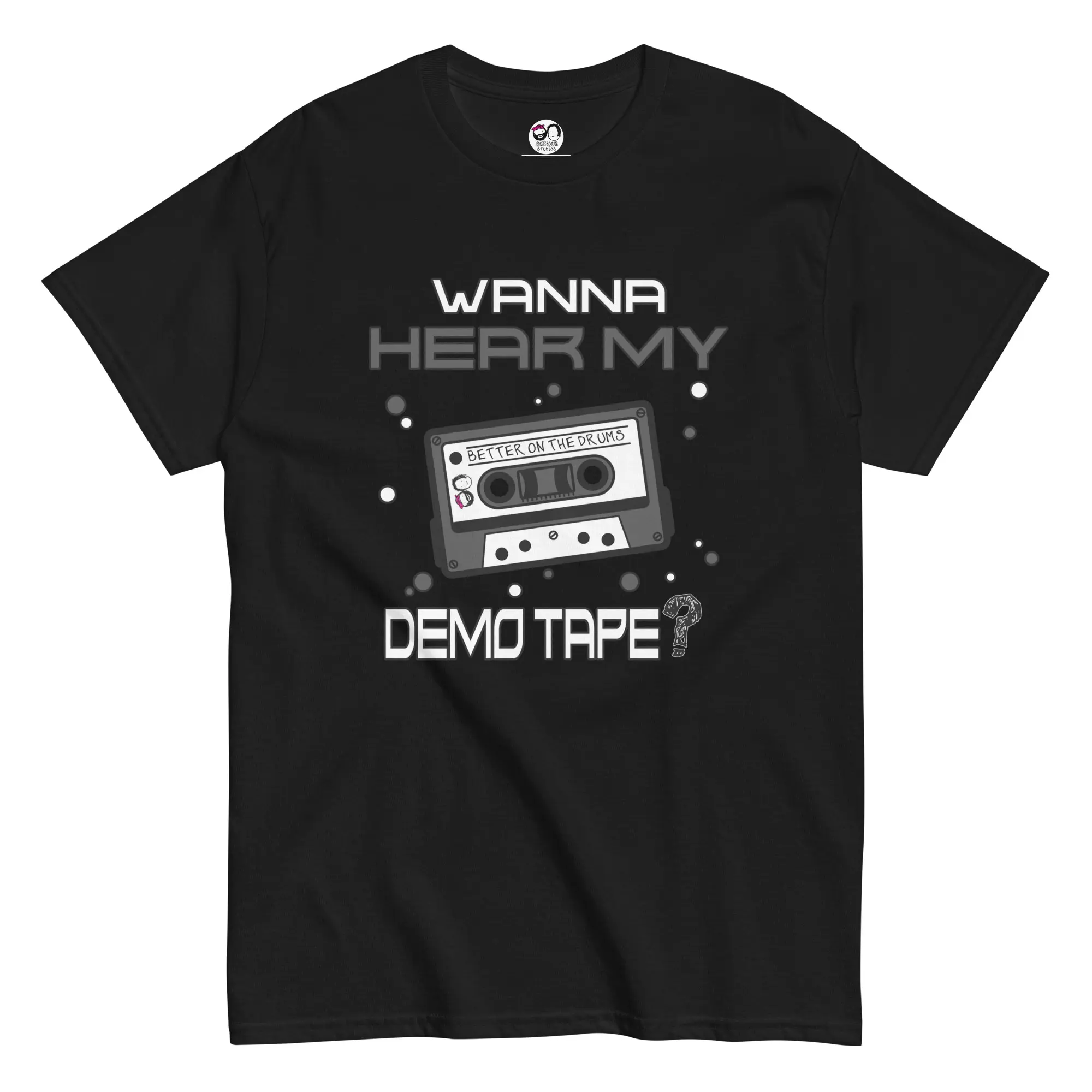 Better On The Drums Band T-Shirt - Hear My Mix Tape - Design By Artist Rafi Perez Unisex classic tee - Image 8
