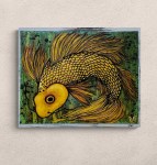 Golden Flow (Flip Em the Fin) Wall Art By Artist Rafi Perez Textured Artist Enhanced Print On Wood 18X22