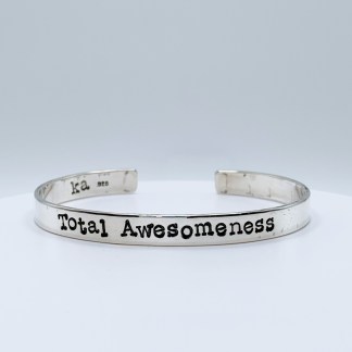 A Rogue Phrase Cuff / Solid Sterling Silver / 6mm Width / "Total Awesomeness"