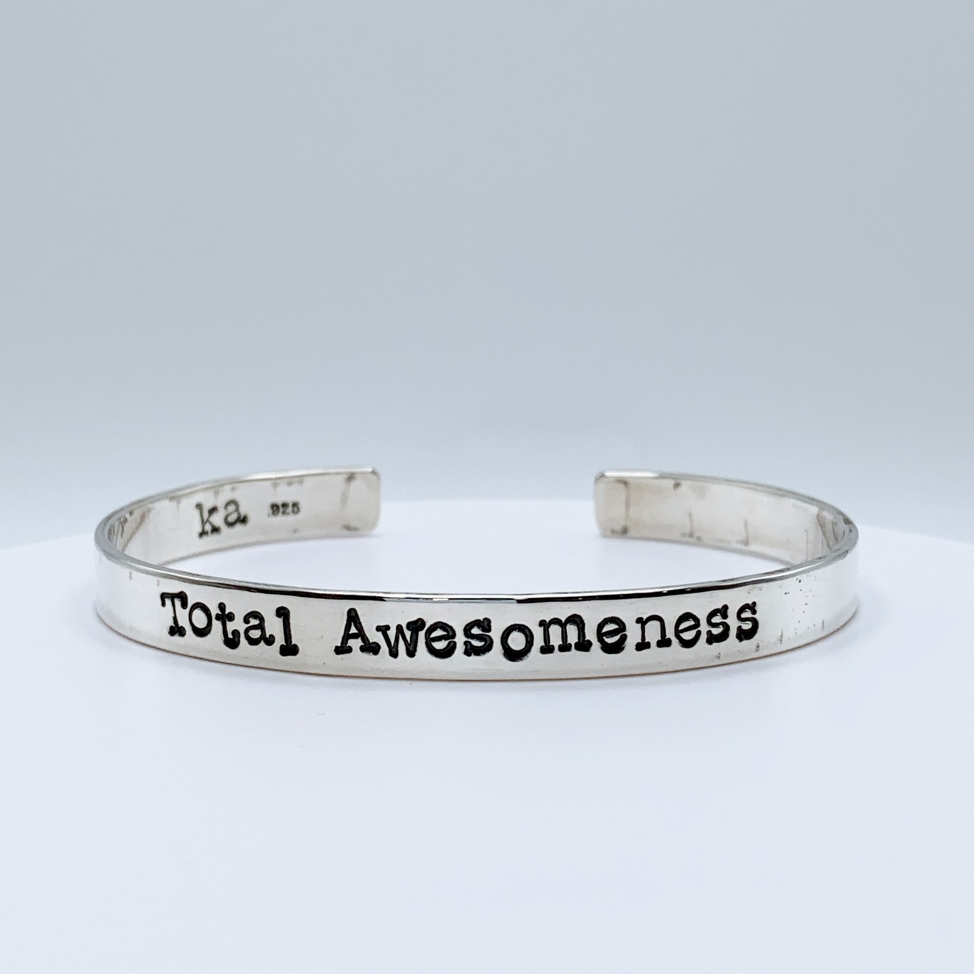 A Rogue Phrase Cuff / Solid Sterling Silver / 6mm Width / "Total Awesomeness"