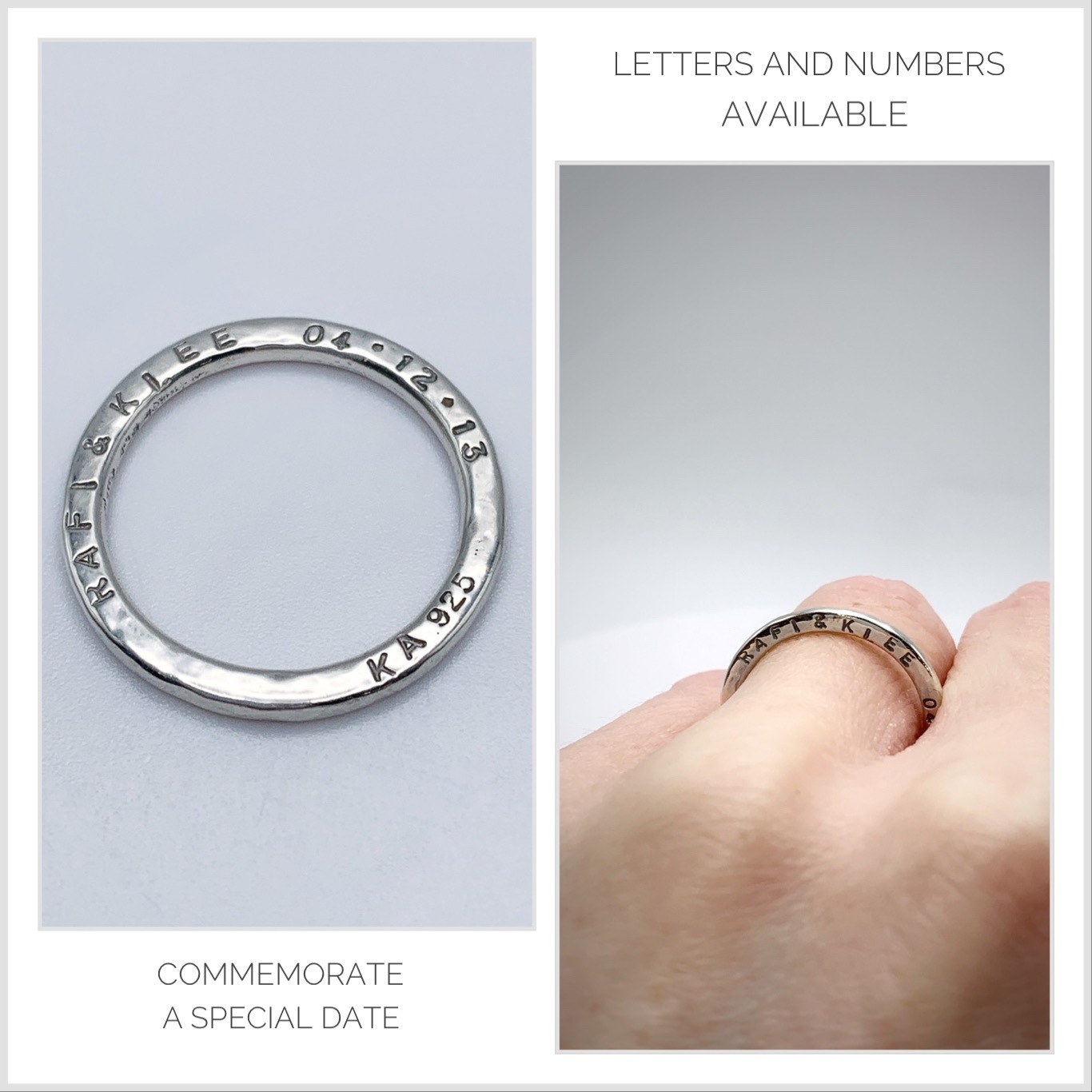 Satellite Ring / Solid Sterling Silver / Men's Women's Band / 2mm Width / Custom Sized / Rustic Hammered Texture - Image 7