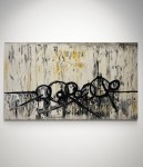 Beautiful Chaos Original Painting By Artist Rafi Perez Mixed Medium Abstract On Canvas 22x38