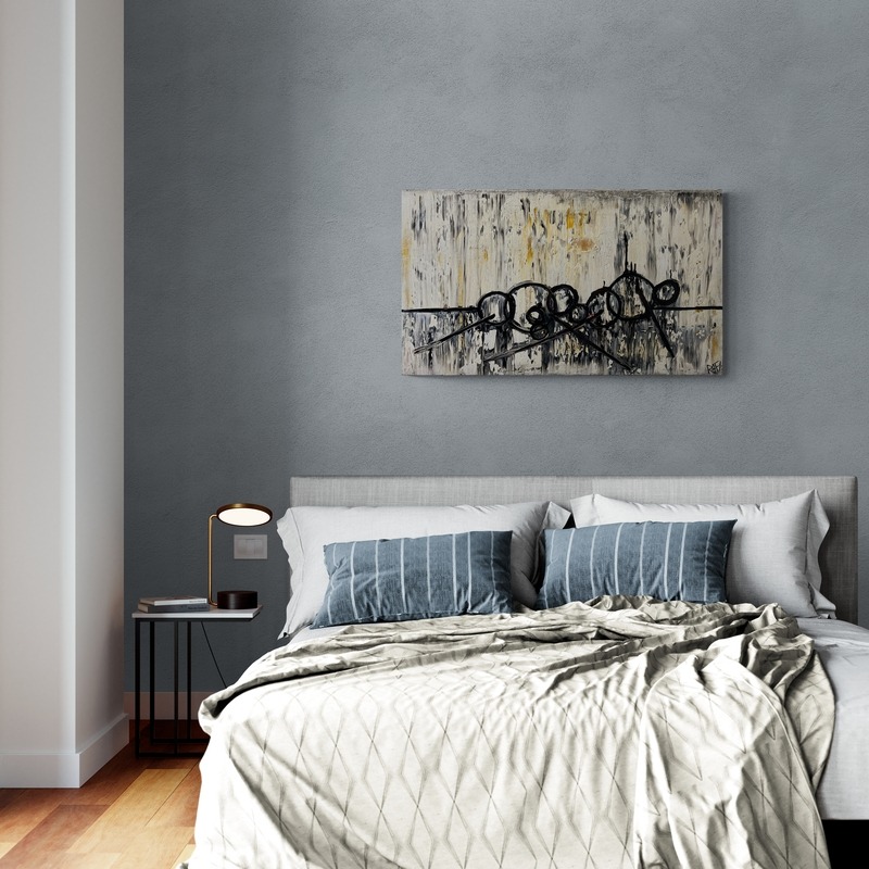 Beautiful Chaos Original Painting By Artist Rafi Perez Mixed Medium Abstract On Canvas 22x38 - Image 7
