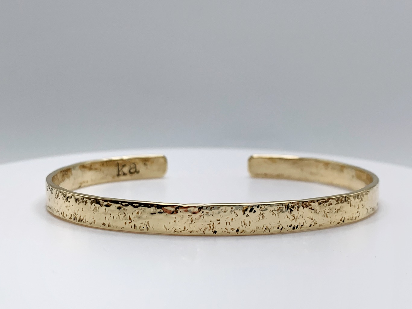 Brass Badassery Cuff Bracelet / Solid Jeweler's Brass / 5mm Width / Stone Hammered Texture - Image 3