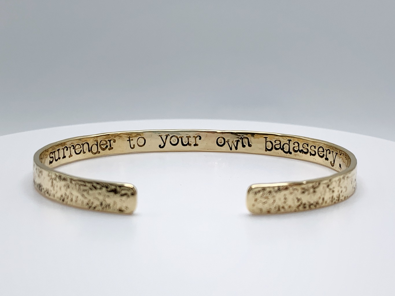 Brass Badassery Cuff Bracelet / Solid Jeweler’s Brass / 5mm Width / Stone Hammered Texture