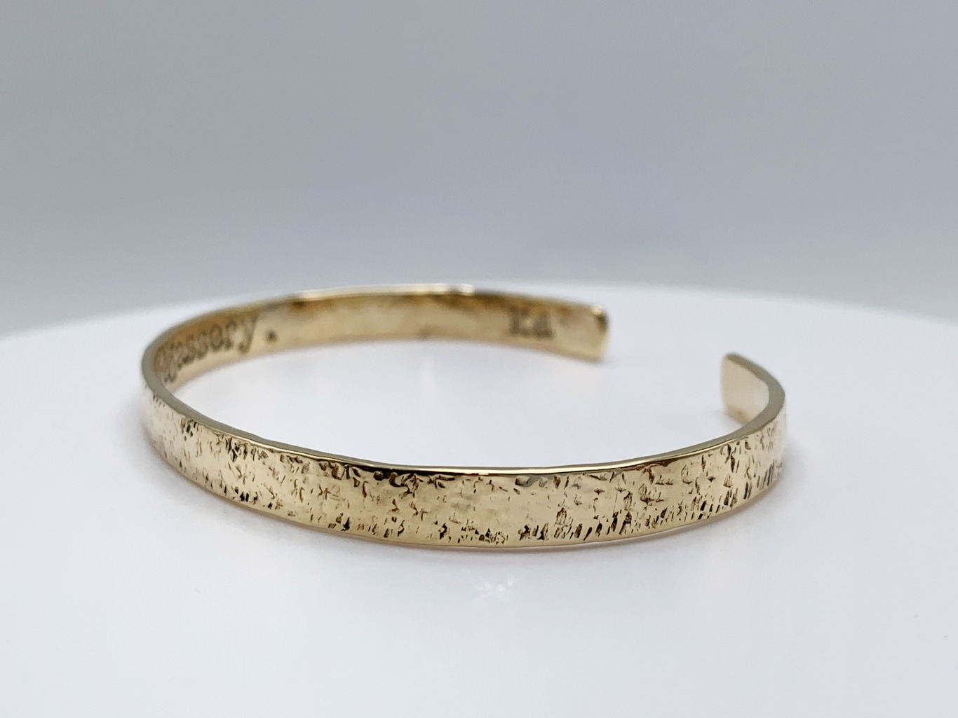 Brass Badassery Cuff Bracelet / Solid Jeweler's Brass / 5mm Width / Stone Hammered Texture - Image 5