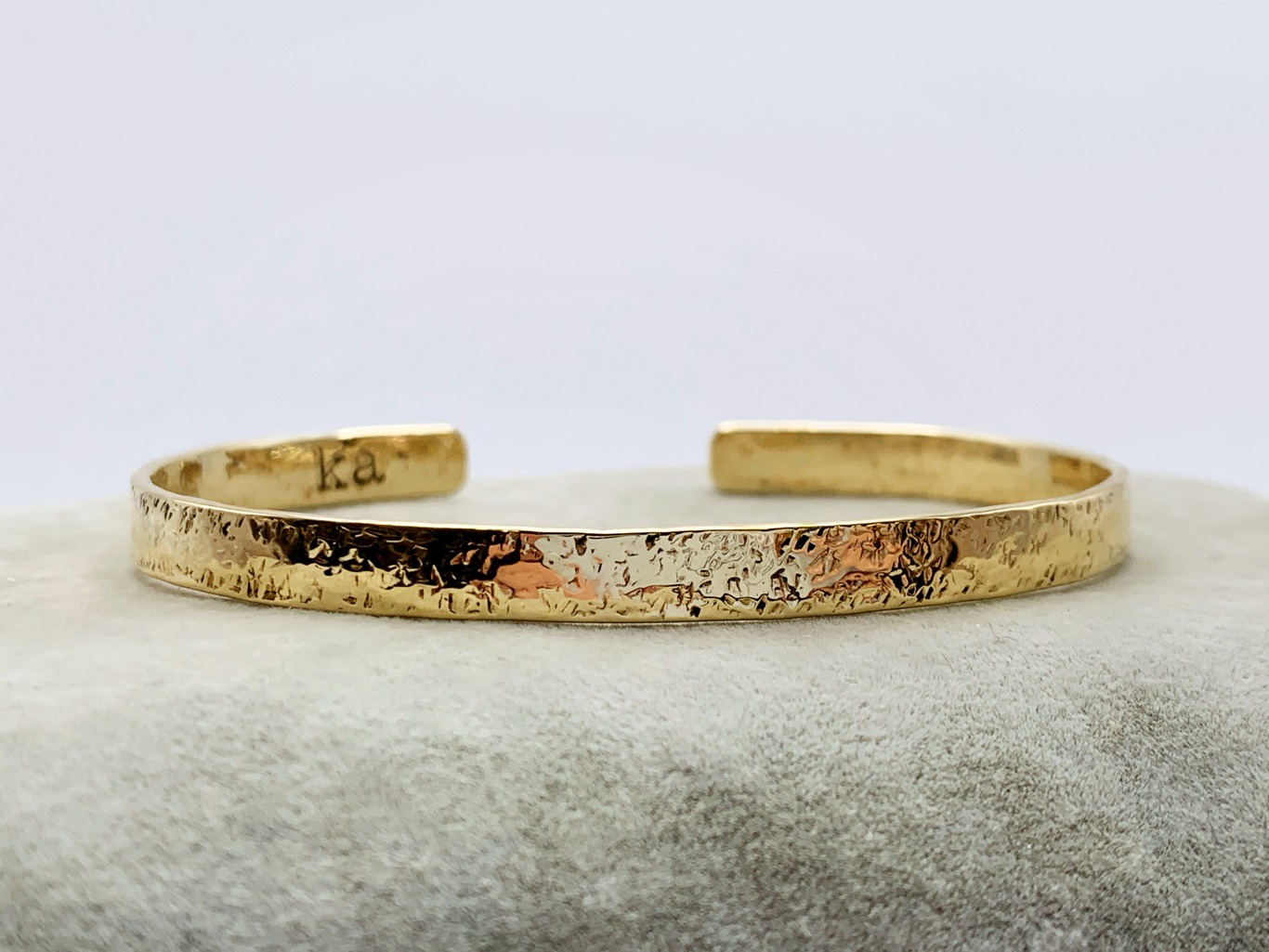 Brass Badassery Cuff Bracelet / Solid Jeweler's Brass / 5mm Width / Stone Hammered Texture - Image 8