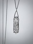 Quartz Crystal Lantern Necklace / Antiqued Solid Sterling Silver / Raw Double Terminated Quartz Crystal / 24" Chain / "A Little Light"