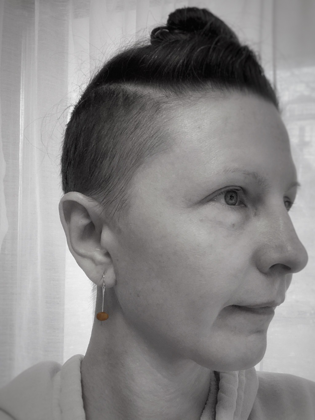 "Cattails" Stick Earrings / Solid Sterling Silver / Genuine Baltic Amber / Hammer Forged Dangle Earrings - Image 4